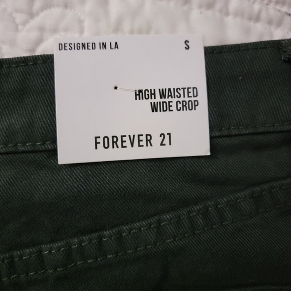 Forever 21 Womens Hunter Green High Waisted Crop Jeans Size Small - Picture 12 of 17
